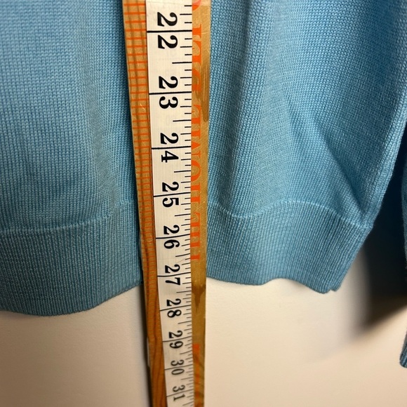 Hart Schaffner Marx Sweater Merino Wool Mens M Blue V-Neck Pullover Preppy - Picture 8 of 10